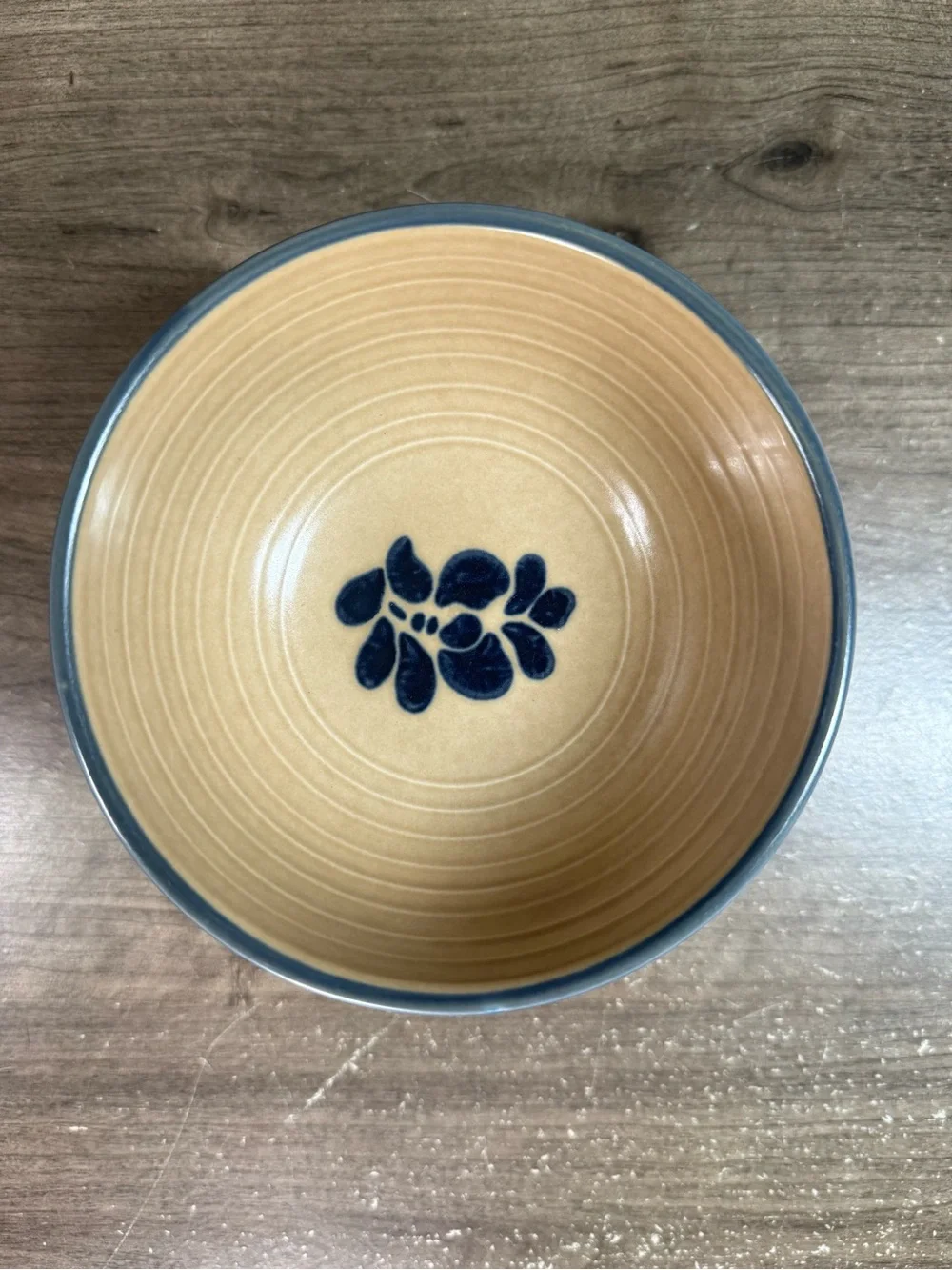 (4) Vintage Pfaltzgraff Folk Art 5.25” Cereal Soup Bowls USA Made Blue Floral